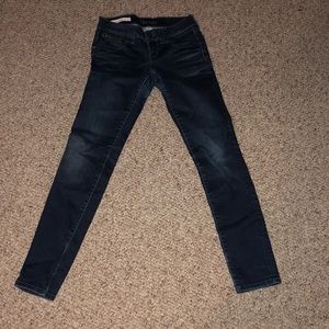 Dark Blue/Gray Skinny Jeans (Dark-Washed)